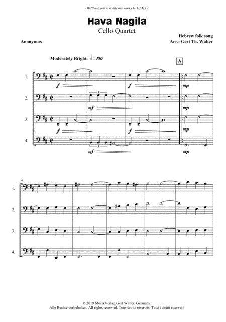 Hava Nagila (arr. Gert Th. Walter)