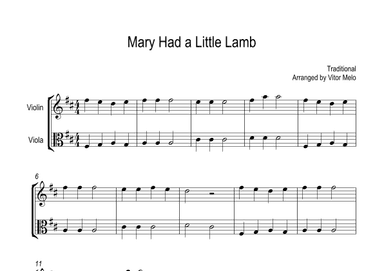 Mary Had a Little Lamb (arr. Vitor Melo)