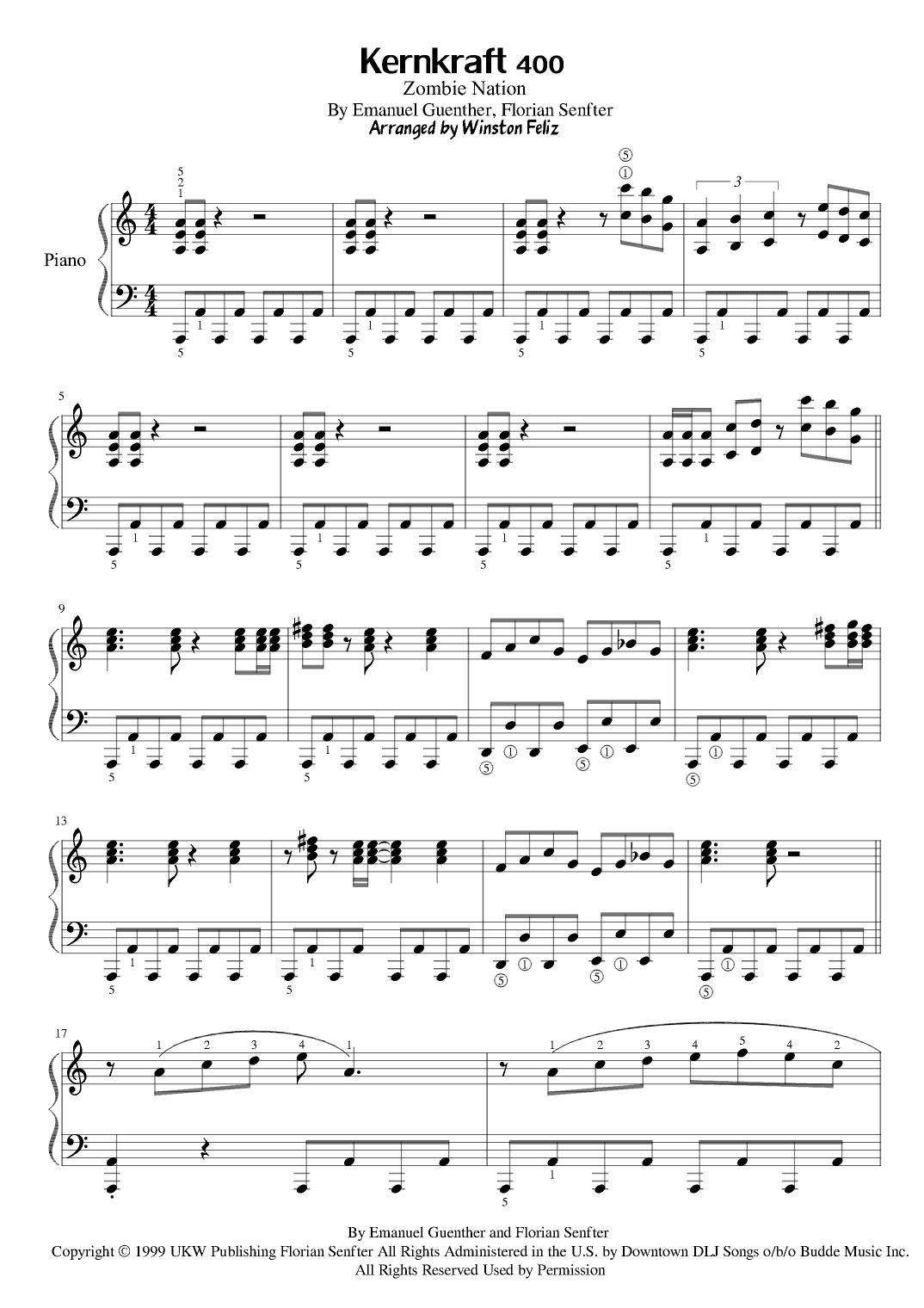 Kernkraft 400 (arr. Winston Feliz)