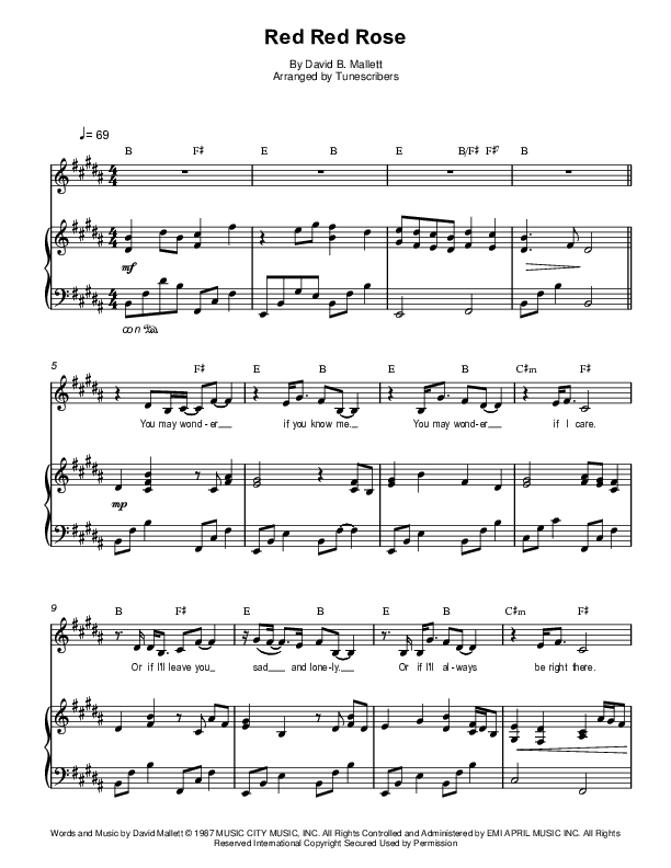 Red Red Rose (arr. Tunescribers)