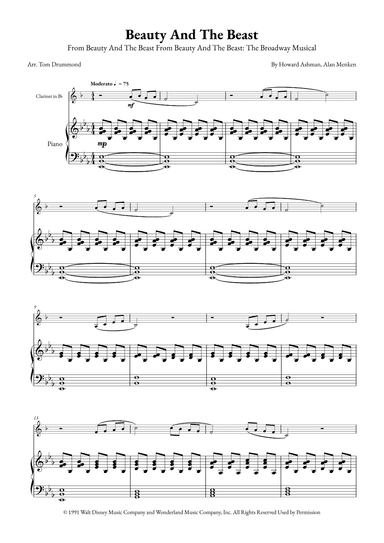 Beauty And The Beast (arr. Tom Drummond)