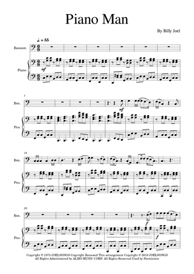 Piano Man (arr. Golden Skull Editions)