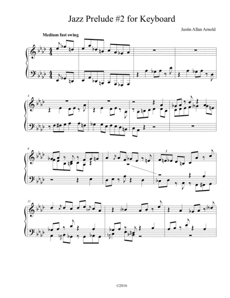 Jazz Prelude #2 for Keyboard