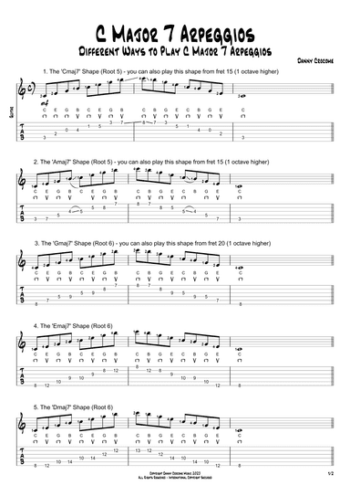C Major 7 Arpeggios (5 Ways to Play)