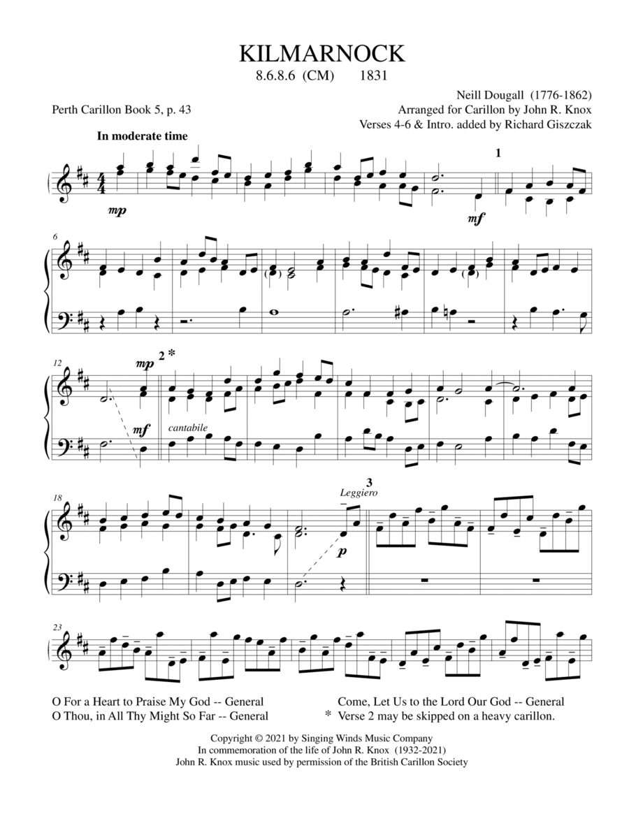 KILMARNOCK (arr. John R. Knox & Richard Giszczak)