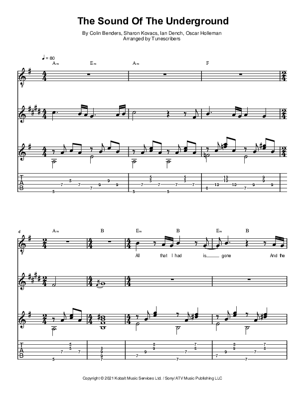 The Sound Of The Underground (arr. Tunescribers)