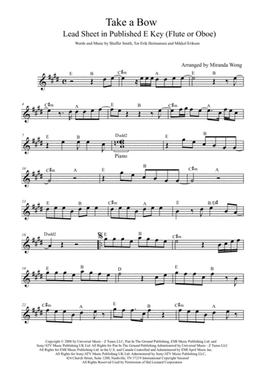 Take A Bow (arr. Miranda Wong)