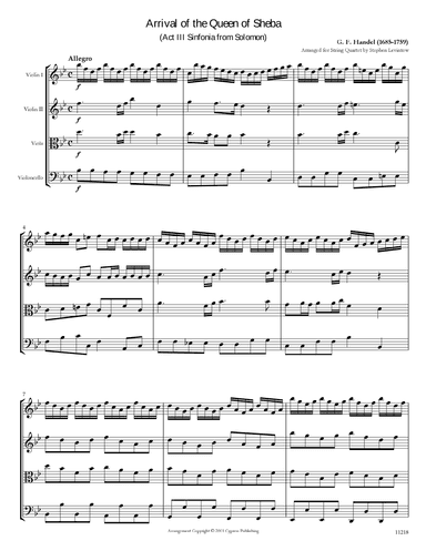 Arrival of the Queen of Sheba (arr. Stephen Levintow)