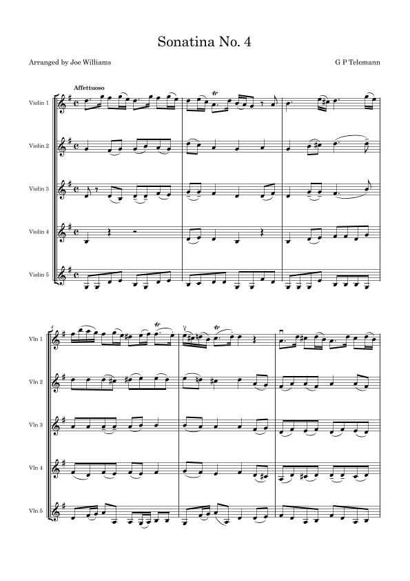 Violin Sonatina No 4 in G Major