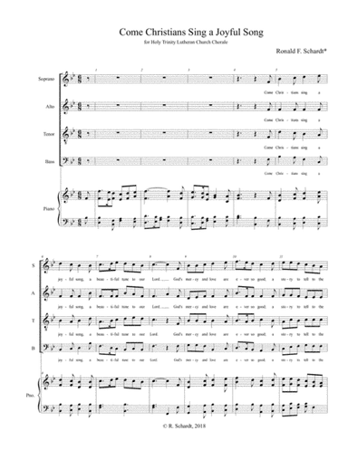 Joyful Song is a religious choral arrangement for SATB.