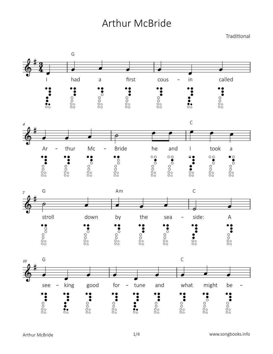 Arthur McBride (arr. songbooks.info)