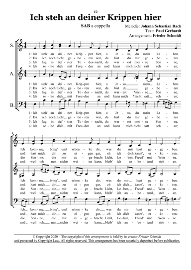 Ich steh an deiner Krippen hier (arr. Frieder Schmidt)