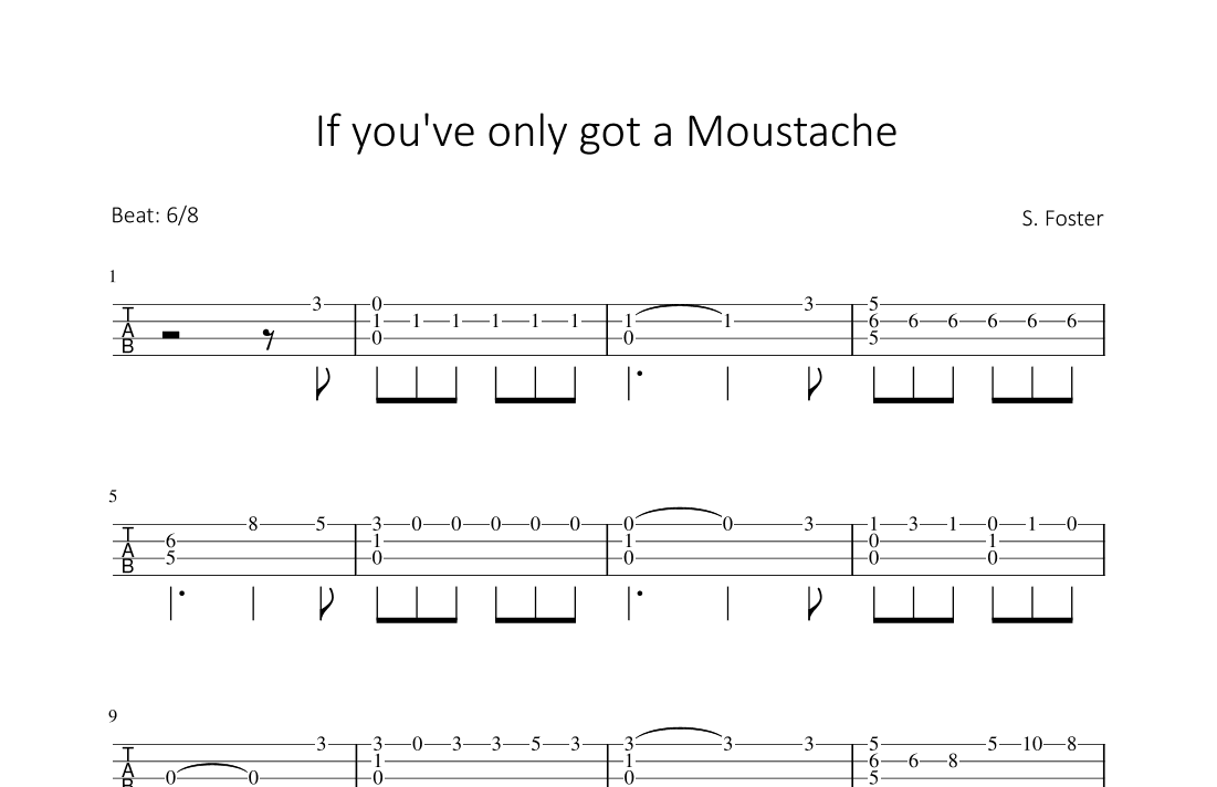 If you`ve only got a Moustache (arr. Bettina Schipp)