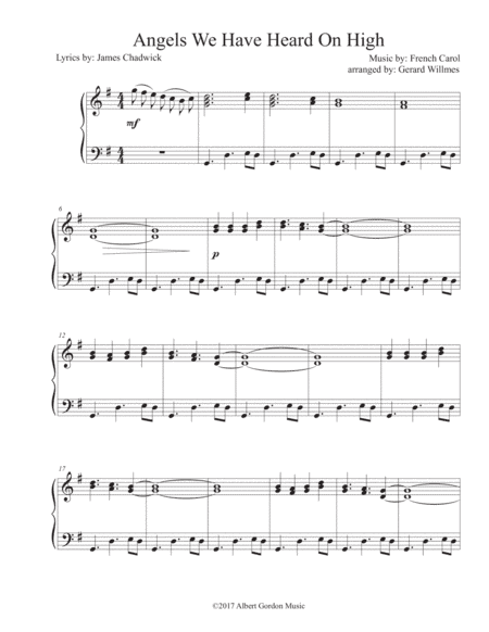 Angels We Have Heard On High (arr. Gerard Willmes)