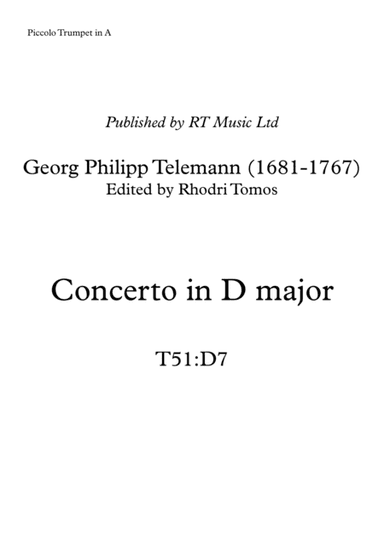 Telemann T51:D7 Trumpet Concerto in D major (arr. Rhodri Tomos)