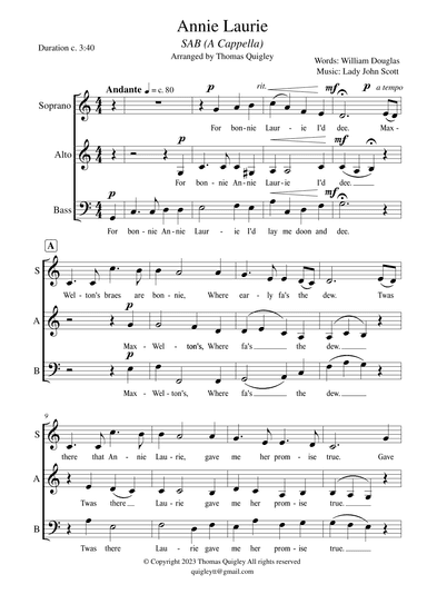 Annie Laurie (arr. Thomas Quigley)