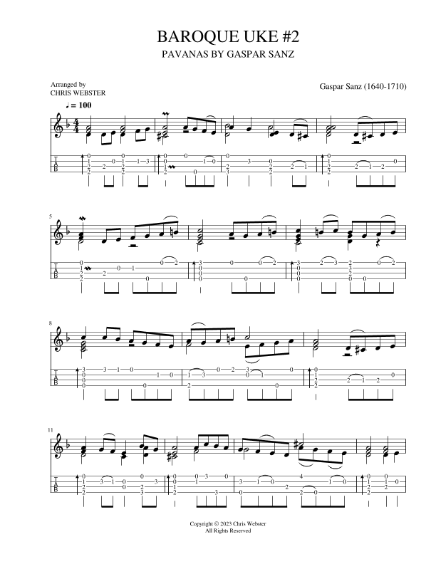 Baroque Uke #2 Pavanas by Gaspar Sanz (arr. Chris Webster)