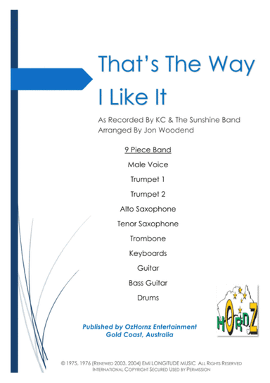 That's The Way (i Like It) (arr. Jon Woodend)