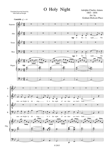 O Holy Night - Adolphe Adams - New arrangement by Graham Dickson-Place SATB - Organ/Piano (arr. Arr. by Graham Dickson-Place)