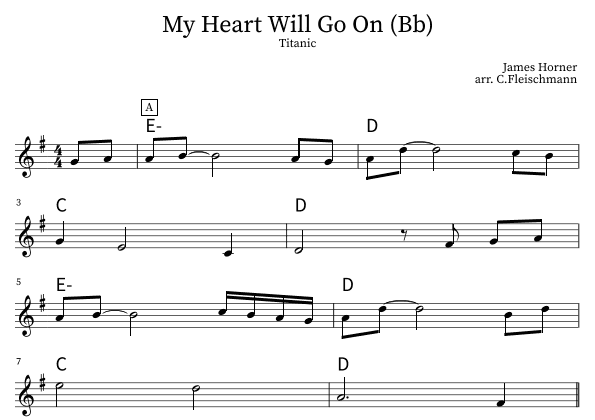 My Heart Will Go On (love Theme From 'titanic') (arr. Christoph Fleischmann)