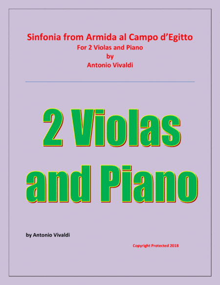 Sinfonia from Armida al Campo D'Egitto - 2 Violas and Piano - Early Advanced (arr. Raymond Fenech)