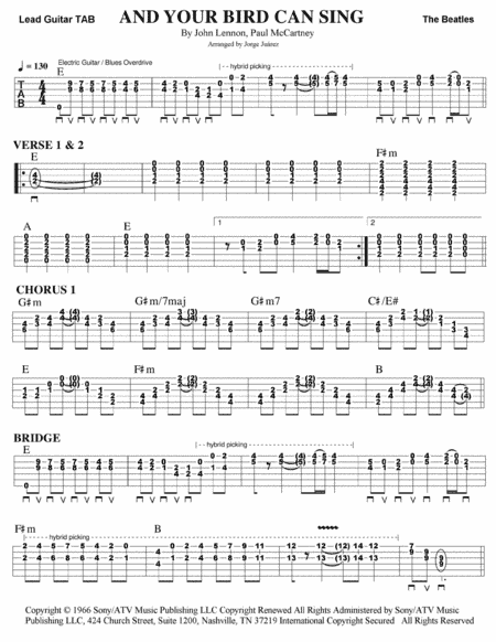 And Your Bird Can Sing (arr. Jorge Juárez)