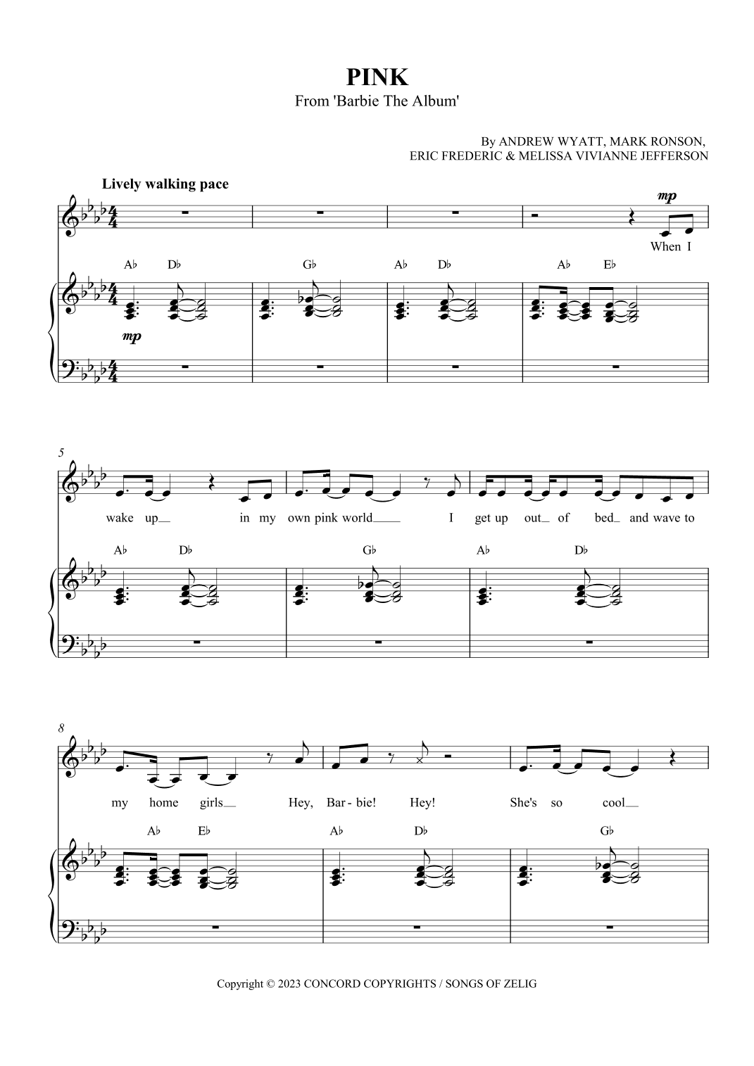 Pink (from Barbie The Album) (arr. SCMusic)
