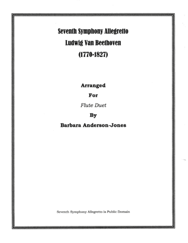 Seventh Symphony Allegretto (Flute Duet) (arr. Barbara Anderson-Jones)