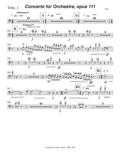 Concerto for Orchestra, opus 111 (2005) Trombone part 1