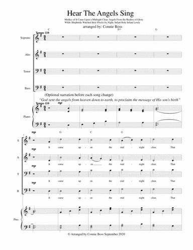 Hear the Angels Sing - (Christmas Medley) SATB and piano (arr. Connie Boss)