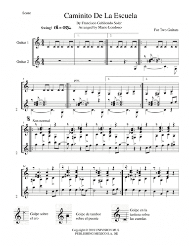 Caminito De La Escuela (arr. Mario Londono)