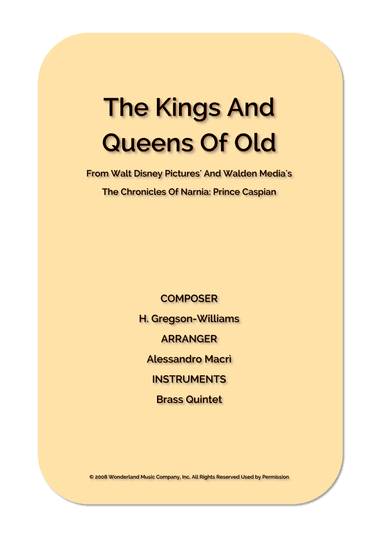 The Kings And Queens Of Old (arr. Alessandro Macrì)