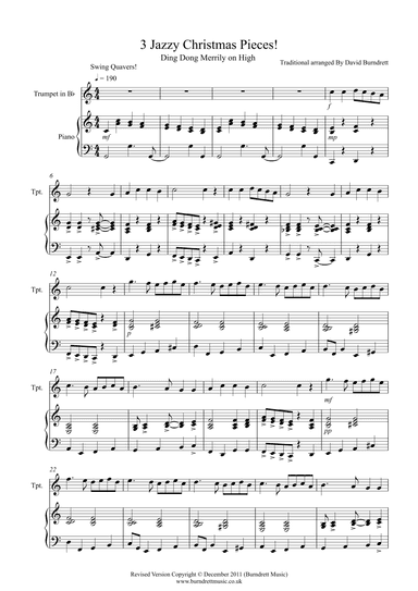 3 Jazzy Christmas Pieces for Trumpet and Piano (arr. D.Burndrett)