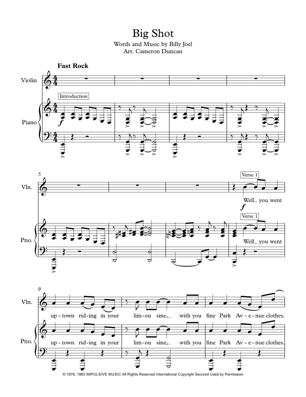 Big Shot (arr. Cameron Duncan)