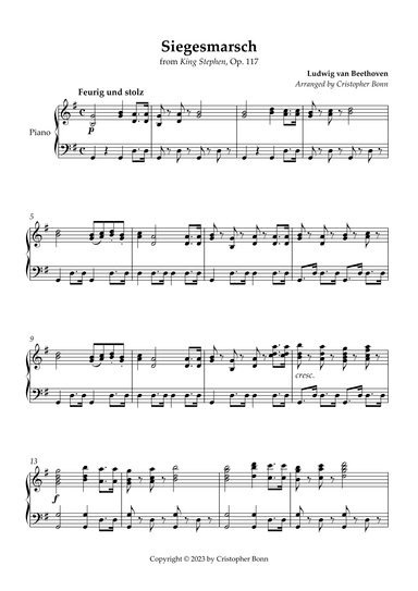 Siegesmarsch from King Stephen, for piano solo (arr. Cristopher Bonn)