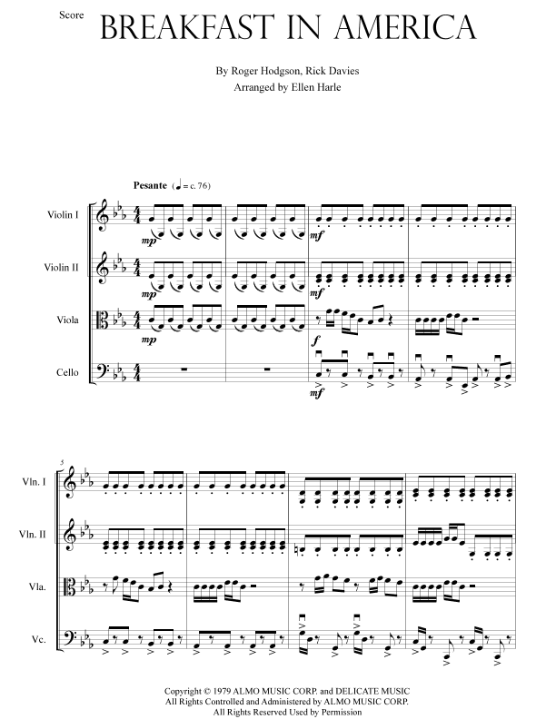 Breakfast In America (arr. Ellen Harle)