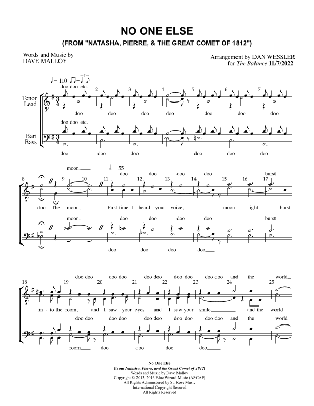 No One Else (arr. Dan Wessler)