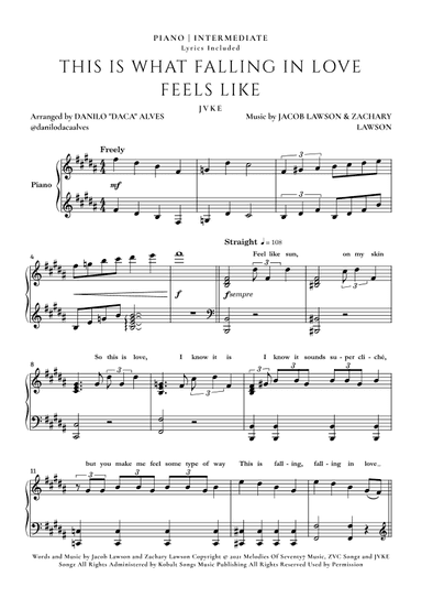 This Is What Falling In Love Feels Like (arr. Danilo "Daca" Alves)
