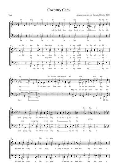 Coventry Carol (arr. Liz Garnett)