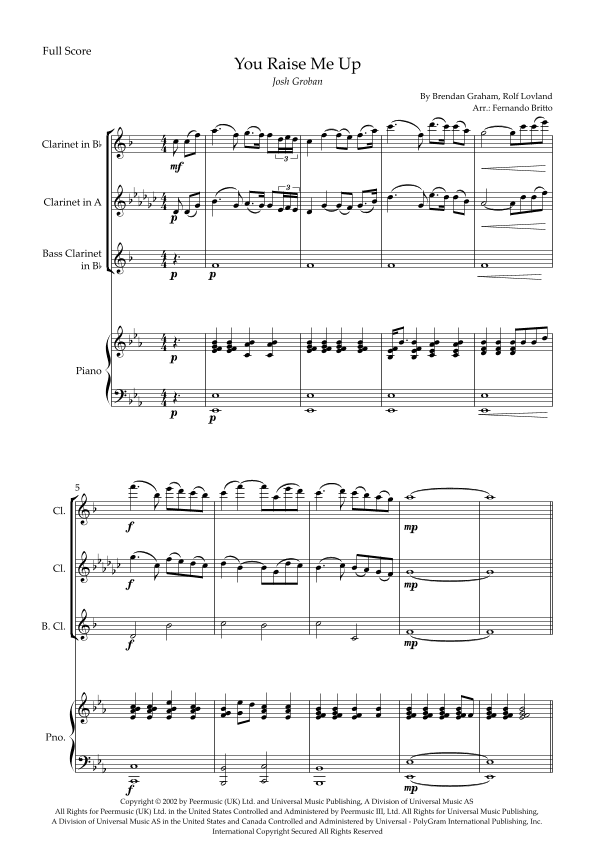 You Raise Me Up (arr. Fernando Britto)