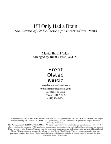 If I Only Had A Brain (arr. Brent Olstad, ASCAP)