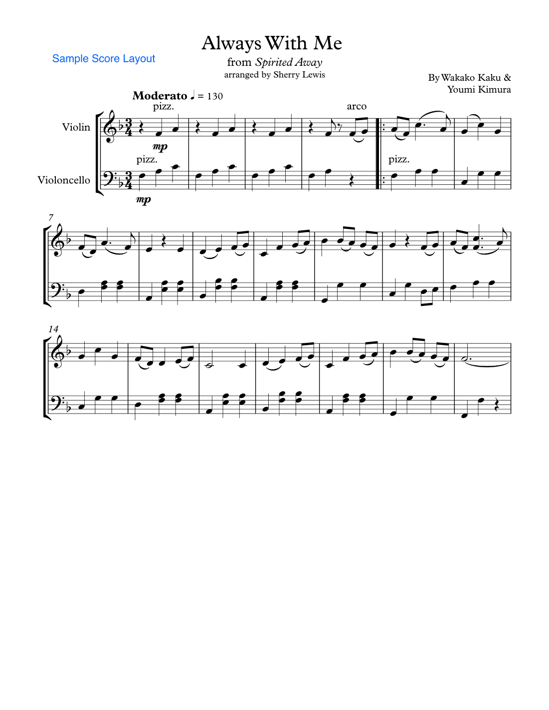 Itsumo Nandodemo (always With Me) (arr. Sherry Lewis Publishing)
