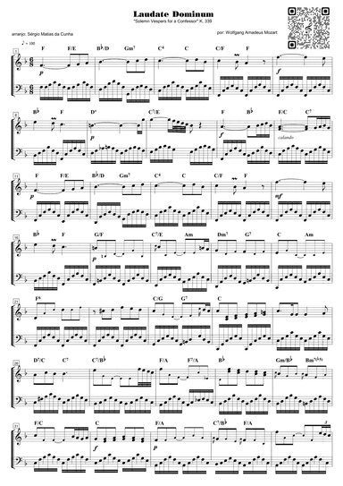 Laudate Dominum - Solemn Vespers for a Confessor -  K. 339 (arr. Sérgio Matias da Cunha)