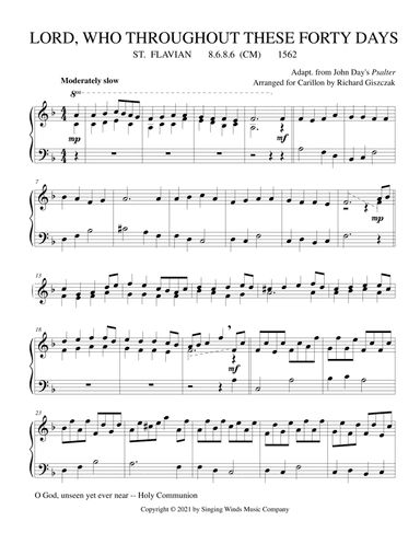 Lord, Who Throughout These Forty Days (ST. FLAVIAN) (arr. Richard Giszczak)