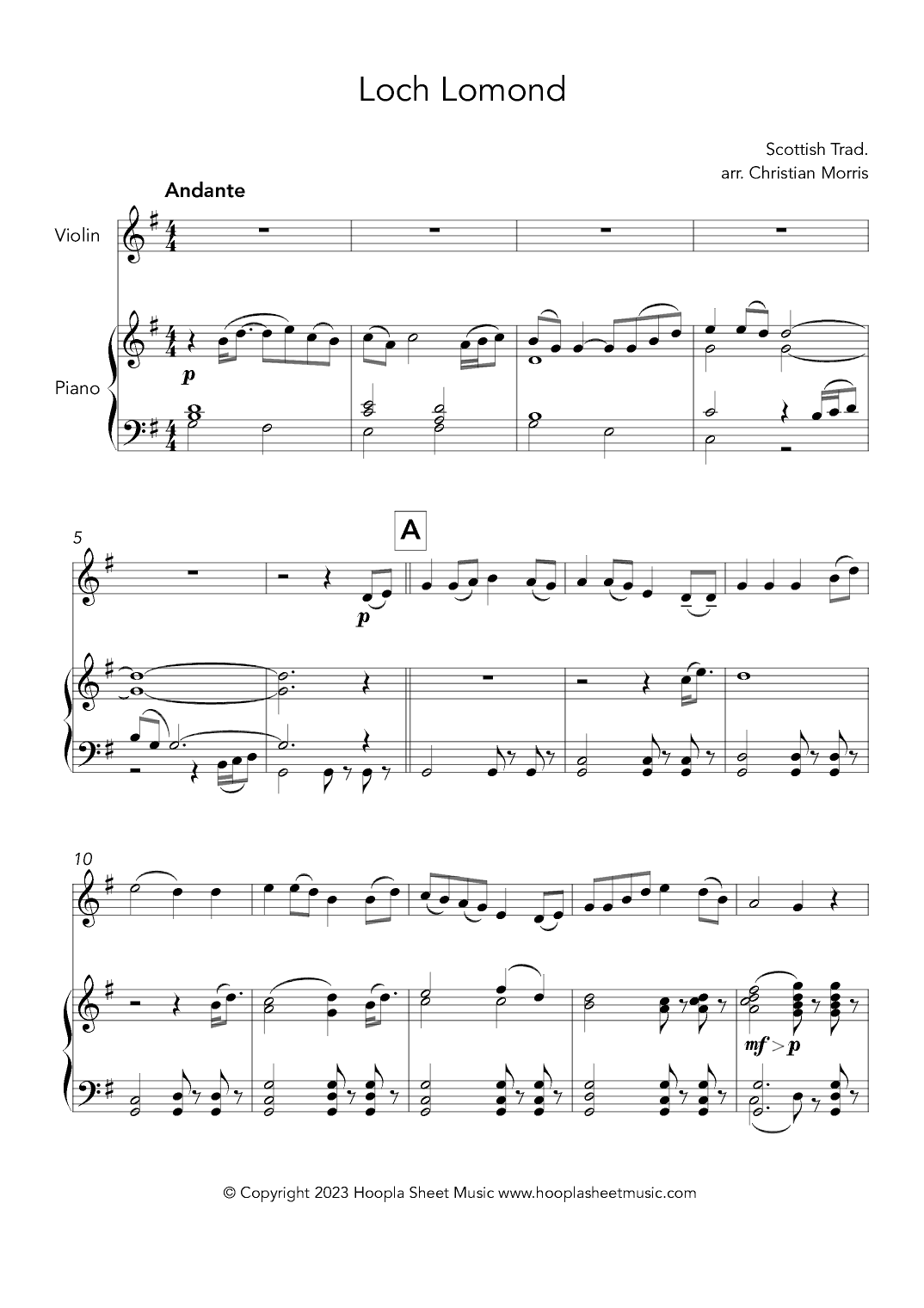 Loch Lomond (arr. Christian Morris)