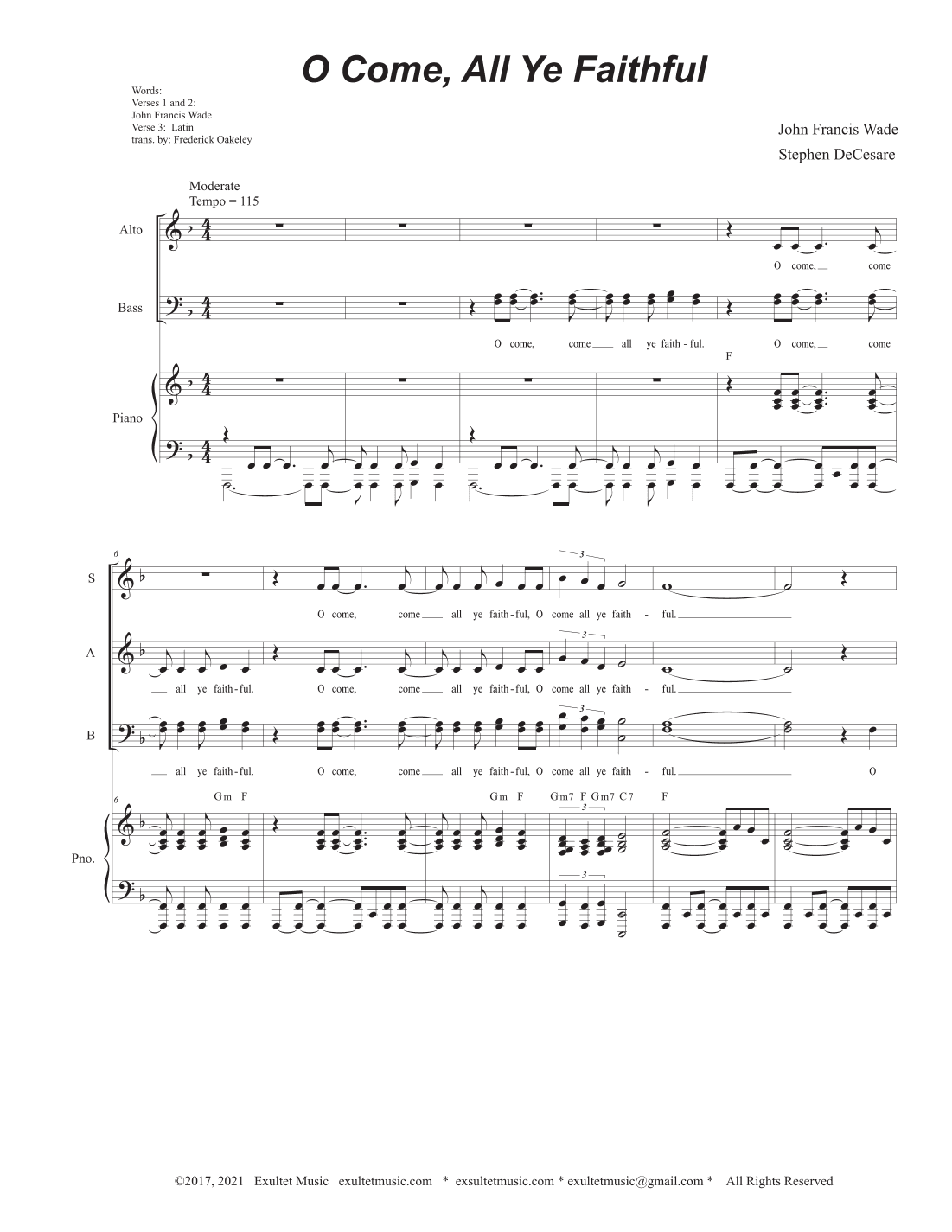 O Come All Ye Faithful (SAB) (arr. Stephen DeCesare)