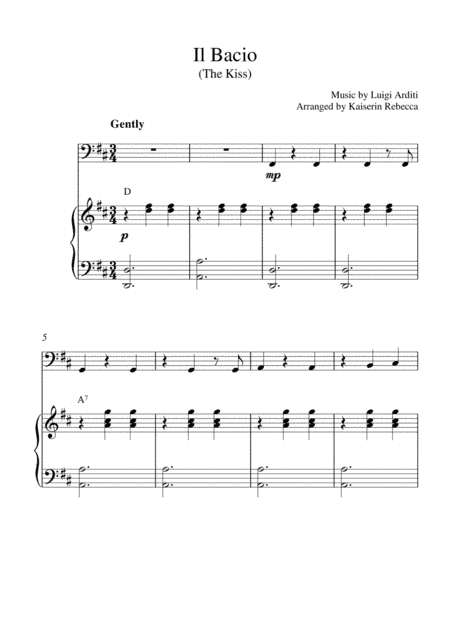 Il Bacio (The Kiss) (Cello solo and piano accompaniment) (arr. Kaiserin Rebecca)