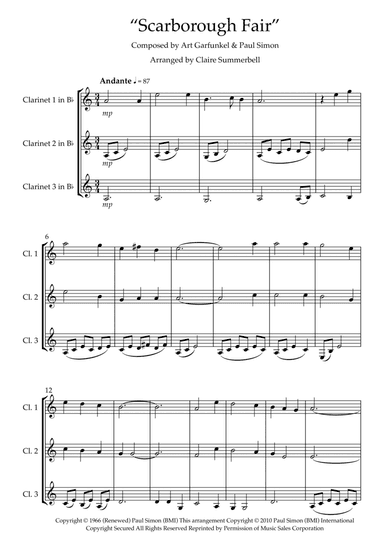 Scarborough Fair/canticle (arr. Claire Summerbell)