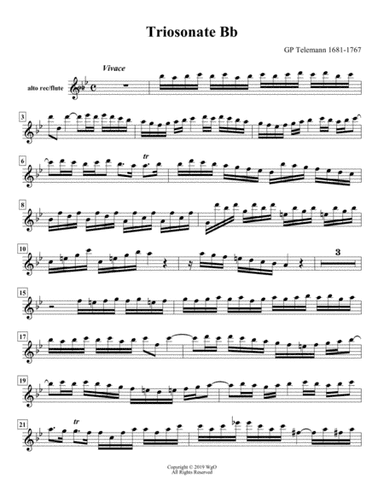 Trio Sonata in Bb Telemann (arr. William G Ouimette)