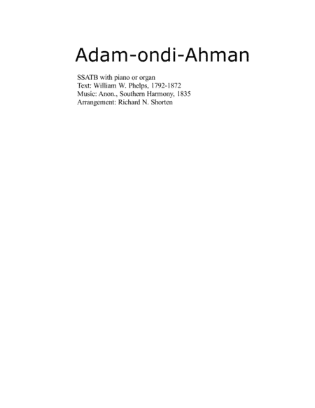 Adam-ondi-Ahman (arr. Richard N. Shorten)